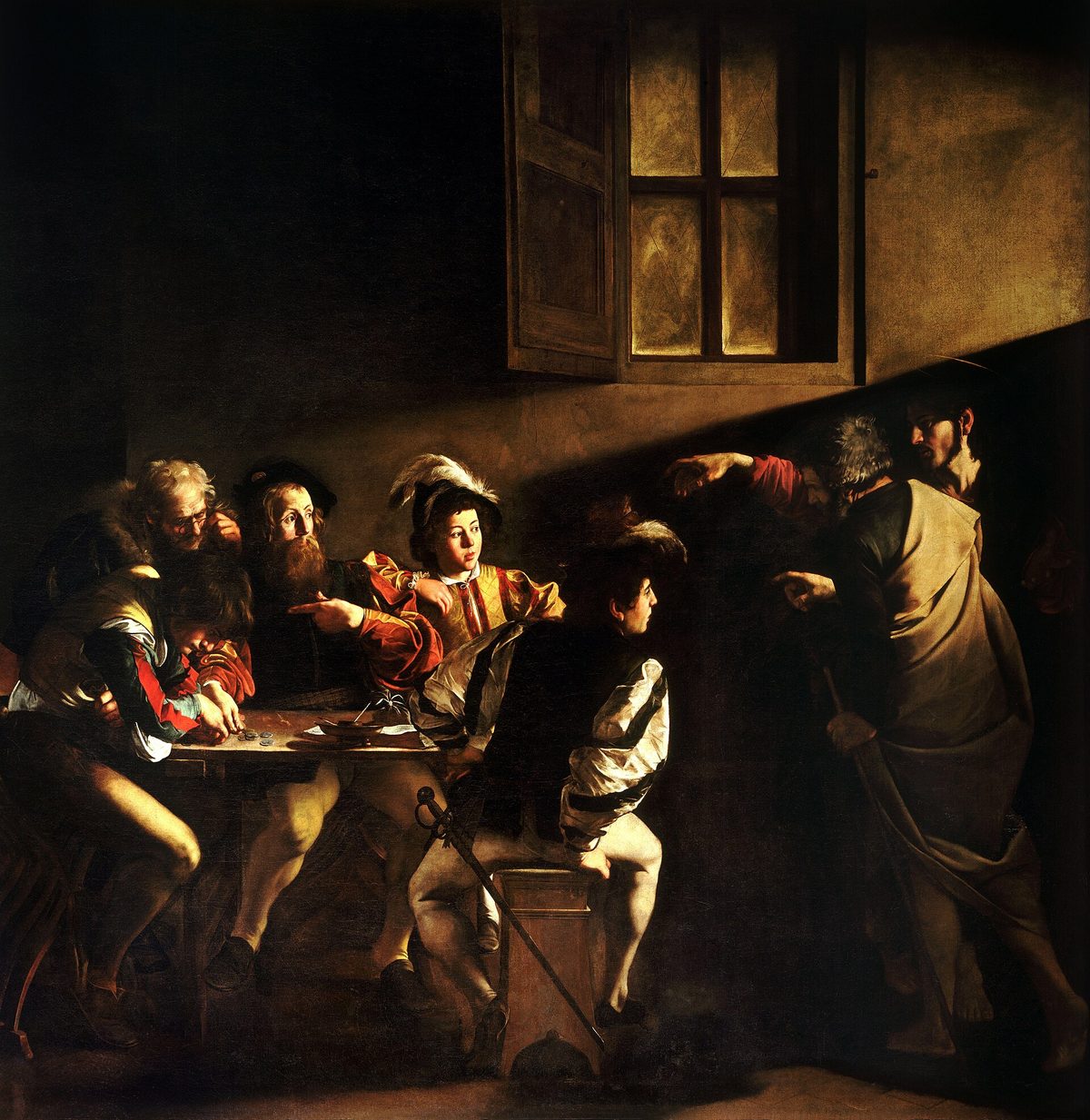 The Calling of Saint Matthew, Caravaggio, 1599–1600