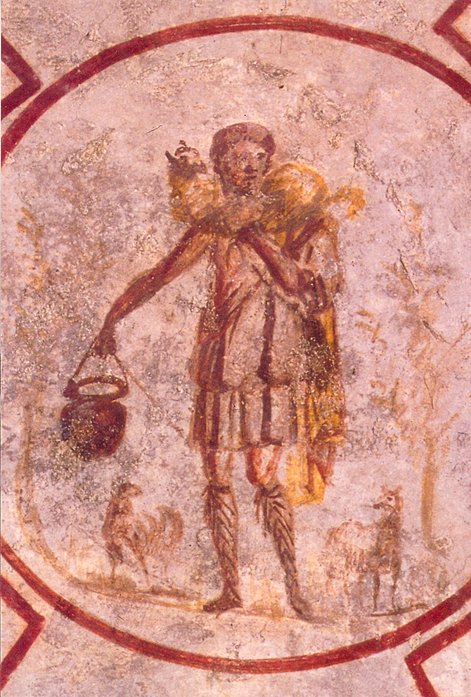 Good Shepherd fresco, Catacomb of Callixtus, Rome, 3rd century